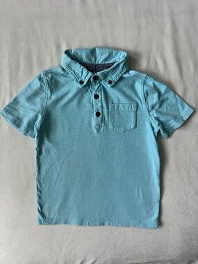 Old Navy Aqua Button-Down Collar Polo Shirt